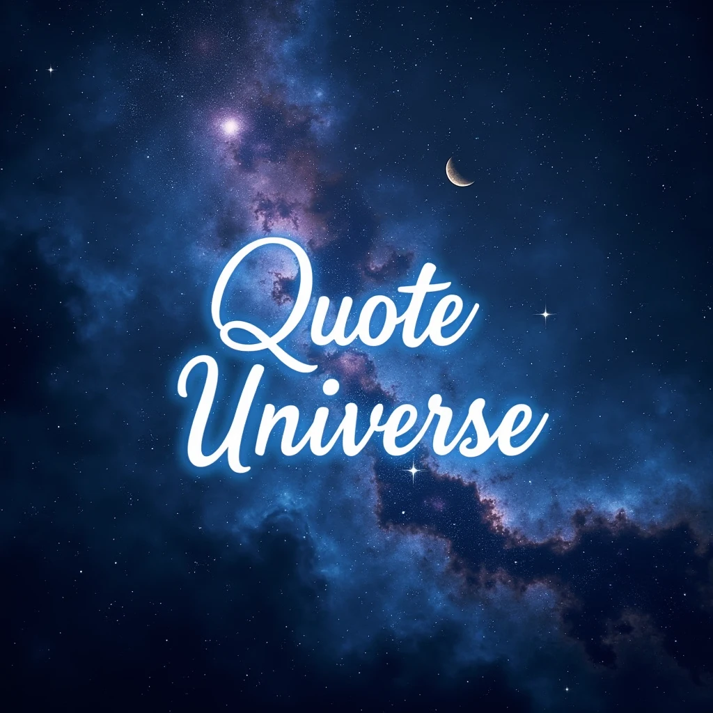 Design a modern and captivating Instagram profile picture for a page called 'Quote Universe.' The image should feature a cosmic or galactic theme with stars, galaxies, and planets in the background to reflect the 'universe' aspect. In the center, include elegant, glowing typography with the words 'Quote Universe,' using a stylish, readable font. The color palette should blend deep blues, purples, and soft whites, giving a mysterious and inspiring vibe. 