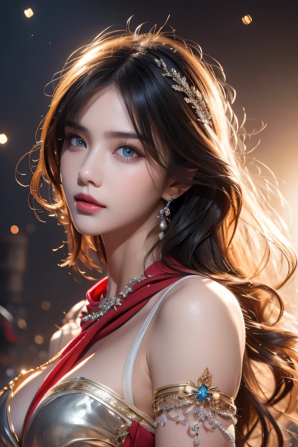 High-quality work,Realistic works,Super premium graphics,8K HD CG works,high quality graphics,High-definition and exquisite CG works,10x pixels,Ultra-fine details:1.1,Advanced technical details:1.1Realistic photo effects,Interior lighting effects:1.5,natural soft light:1.5. Light effect(Virtual light effects:1.8),ultra high resolution,shining dress,sliver long hair,silber hair,transparenthair,high detailed hair(Quality hair details:1.1)Clear eyes,Double eyelids look good,Sharp eye makeup, Create exquisite eyelash makeup, tthin eyebrows, Ultra-detailed eyes,a tall nose, lovely red lips, rosey cheeks, With delicate makeup on her face , pretty face, The face shape is perfectly proportioned,(Advanced facial details:1.1)8K, Top Quality, Intricate Details, Ultra Detail, Ultra High Resolution, Masterpiece, random angle, mikasa ackerman, Slender, Smile, (Makeup: 0.4), (Fluffy Blue Eyes: 1.21), blue Eyes,, ((full body)), 2 girl, (( full body)), close-up shot, , , ((tall)), (((fit body))), (((slim face))), sharp face, sharp eyes, (((black hair, short hair, bangs )) ,(detailed face), sharp face, small lips, thin lips, ((red scarf, crop top, thigh strap)), detailed face, detailed breast, , large breast, detail, , Beautiful girl with accentuated slender abs: 1.4, Six Pack Abs: 1.4, Bust Botox, Big, Perfect Body, detail leg, (( moonlight)), ocean , Women's artwork,Dress full body video,Realism,Amazing Cleavage,My eyes are very bright today