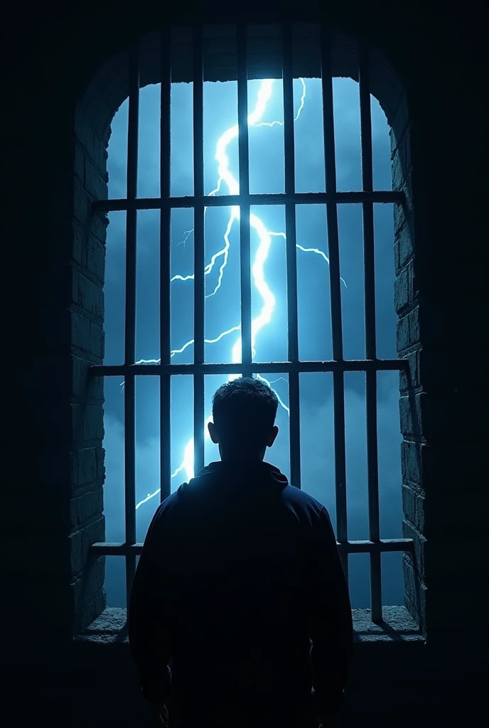 In the pitch dark of the night a strong lightning struck which was visible from the prison window