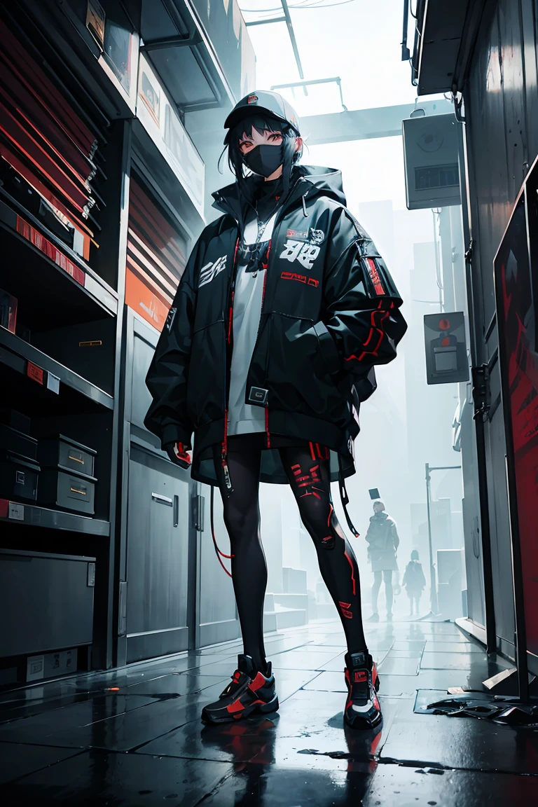 Wearing complex cyberpunk streetwear, beautiful, , Detailed portrait, 4k yen, Bright colors, Concept Art, A dramatic, cinematic atmosphere, Sharp focus, Volumetric lighting, Cinema Lighting, Studio Quality