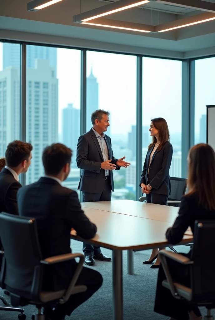 Scene 6: Team Introduction
* Setting: An office or conference room where the team is sitting
* Characters:
* Mr. Somchai introduces Ms. Pin to the team
* Ms. Pin meets and introduces herself to the team