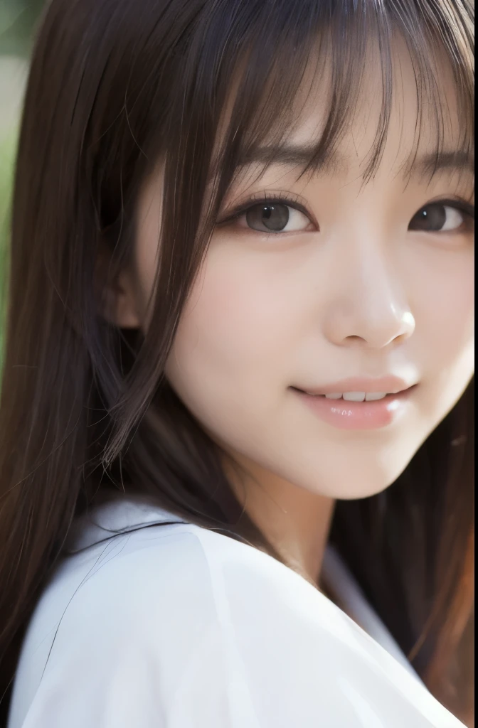 best quality, face focus, soft light, ultra high res, (photorealistic:1.4), RAW photo,(Shinozaki Ai), (fair skin), (kawaii),
1 Japanese girl, solo, cute, smile, (pupil, lights in the eyes), detailed beautiful face, Medium-sized breasts,(high resolution detail of human skin texture),(long hair),(portrait), upper body, white traditional kimono, A sunny afternoon