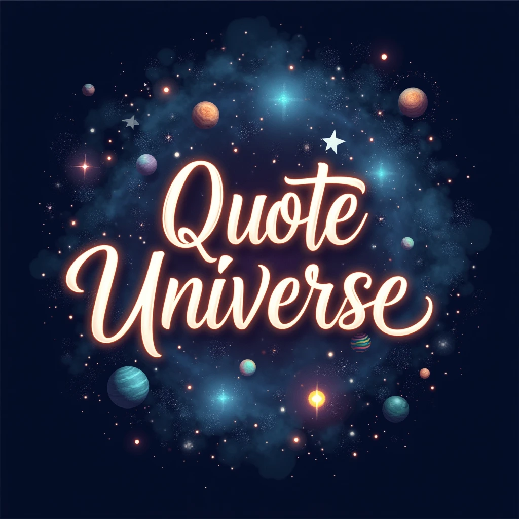 Design a modern and captivating Instagram profile picture for a page called 'Quote Universe.' The image should feature a cosmic or galactic theme with stars, galaxies, and planets in the background to reflect the 'universe' aspect. In the center, include elegant, glowing typography with the words 'Quote Universe,' using a stylish, readable font. The color palette should blend deep blues, purples, and soft whites, giving a mysterious and inspiring vibe. The overall design should feel inspiring, timeless, and creative, suitable for a page that shares thoughtful quotes."