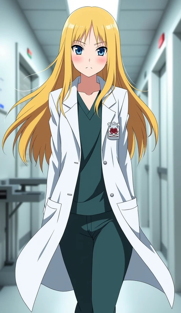 Ino Yamanaka from the Naruto anime wears a doctor's uniform