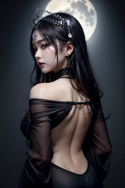 Big Tits,Big Ass,whole body,
Dark Goddess • Costume: In black and purple robes、A design that symbolizes darkness and shadow。A dark veil hangs over my back、Accessorize with silver and black accessories。On his head he wears a dark headpiece that resembles a lunar eclipse.。
• Makeup: For dark smoky eye makeup、Mysterious impression with black or deep purple lipstick。Light shading on the cheeks、The overall look is bewitching and mysterious.。