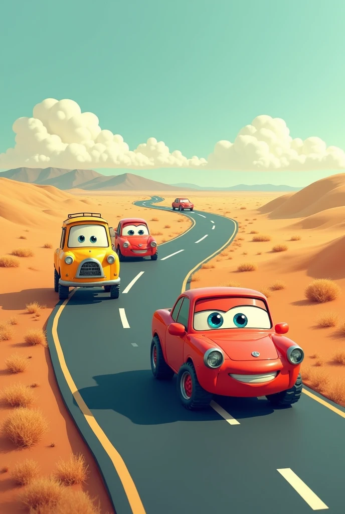 Cars walking an the road 