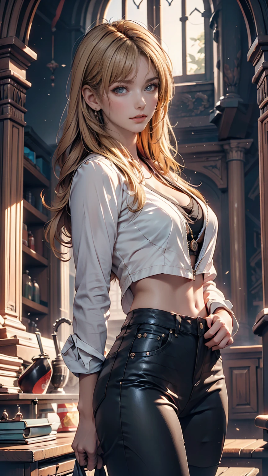 Blonde woman, dressed as dieselpunk, Model shooting style, (Highly detailed CG 8k wallpaper units), The most beautiful art photos in the world, A magnificent professional (photo shoot:Steve McCurry), 8K Ultra HD, Digital SLR, Soft lighting, high quality, Film Grain, Fujifilm XT3 Sharp focus, 5 ....6, Attention to detail, Sharp focus, dramatic, (Wearing diselpunk clothes), (Looking at the audience:1.2), (Natural light), (Fascinating)