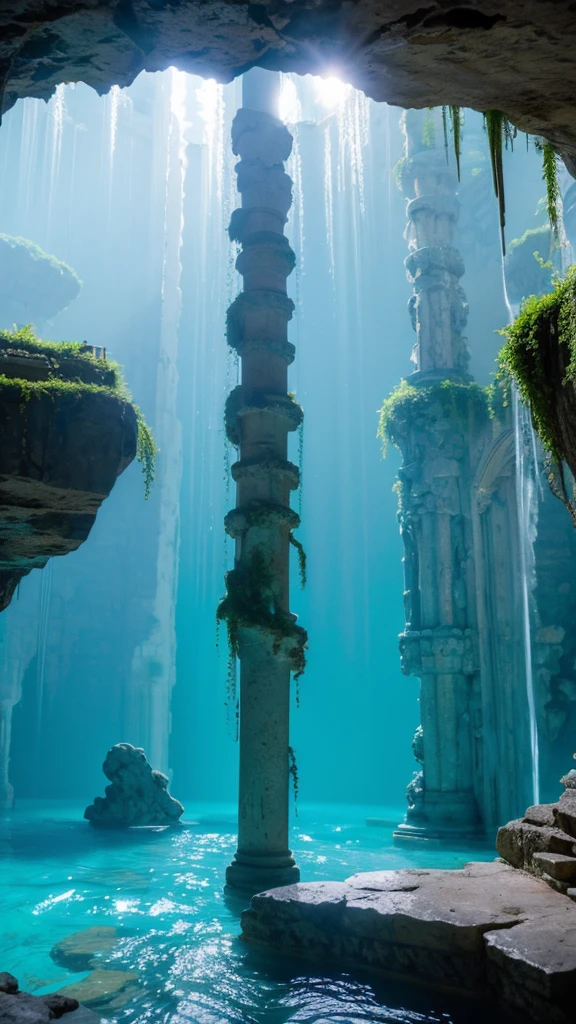 Rococo ruins in the Crystal Cave:The Architecture of a Declining Civilization:Italy:mysteryな透き通る青い海:Optics:Stone pillars and walls,Detailed Design,mystery,世界で一番Beautiful feces風景,Travel Photos,天井から漏れるOptics:優しいOptics:Like being wrapped,Shot by a professional photographer,Photos featured by National Geographic,Buildings built by ancient people have been covered with stalactites over the years.,Blue Hole,Beautiful feces,fantasy,なんてBeautiful feces,