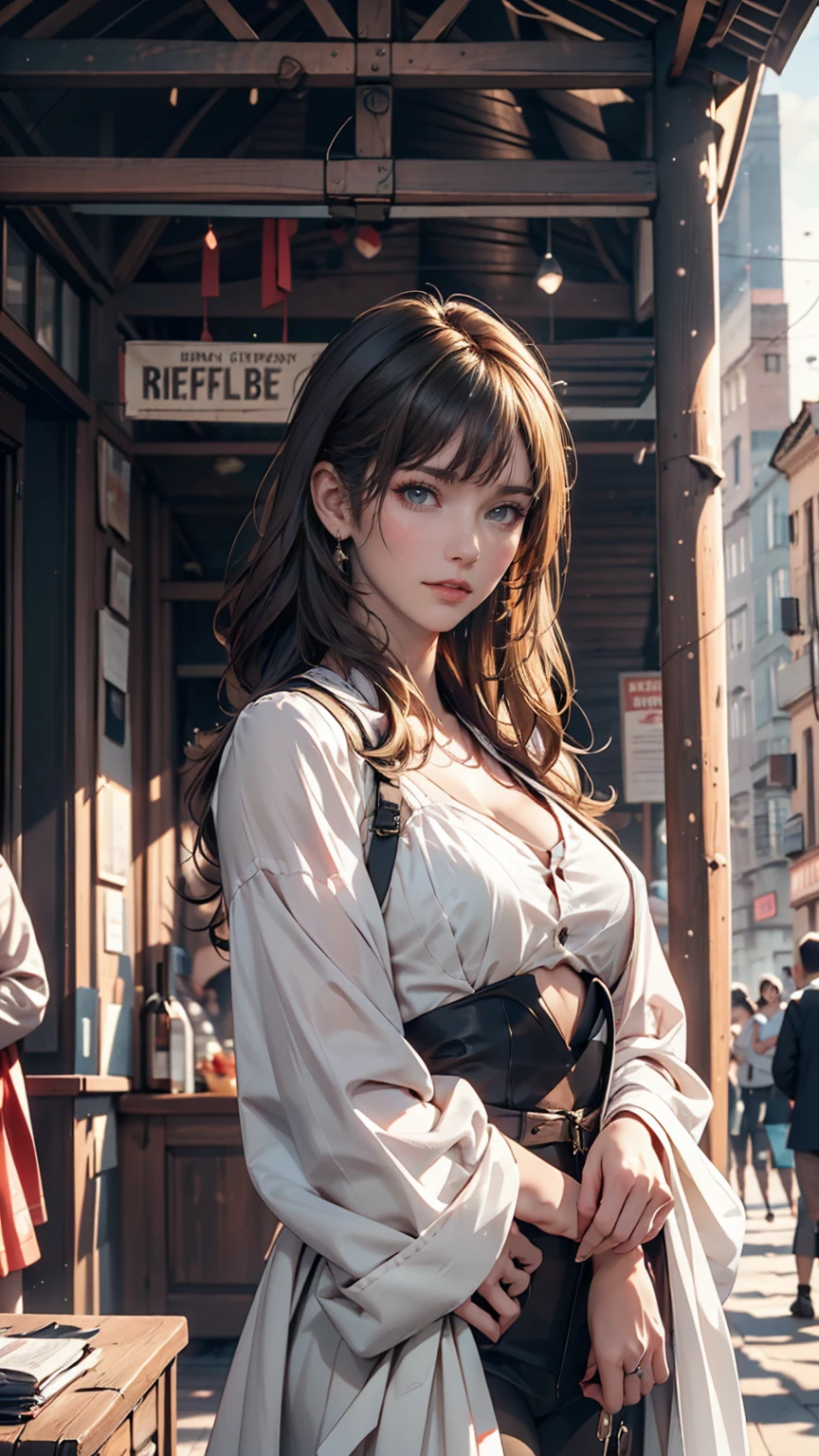 Blonde woman, dressed as dieselpunk, Model shooting style, (Highly detailed CG 8k wallpaper units), The most beautiful art photos in the world, A magnificent professional (photo shoot：Steve McCurry), 8K Ultra HD, Digital SLR, Soft lighting, high quality, Film Grain, Fujifilm XT3 Sharp focus, 5 ....6, Attention to detail, Sharp focus, dramatic, (Wearing diselpunk clothes), (Looking at the audience:1.2),  (Natural light), (Fascinating)