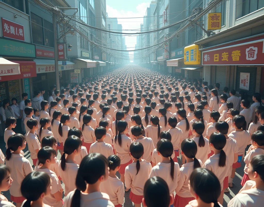 (((((Japanese Clone girls=Myself)))))), (((best masterpiece Clone girls Raw Photography Art))), (16K, Highest quality, Ultra-high resolution, RAW Photos), (((Unrealistic, Unparalleled depiction, An unbelievable sight, Unprecedented and shocking, In a world where myselves are multiplied, Ultra-realistic))), (((Japanese, woman, 26yo, Sasaki Nozomi))), (Small face, ((Thick black hair, Semi-long hair))), ((V-neck short-sleeve dress)), (((((Very beautiful detailed girls, Accurate body structure, Very detailed完璧な, A super busty body with very large breasts, Great proportions, super big breasts, Big, voluptuous breasts, The cleavage is very plump and emphasized))))), (((Dark Eyes, Mature face, Cute Smile, A gentle gaze, ((Very happy laughter))))), ((((((((Very detailedcloning描写, ((1girl→cloning→1,000,000,000,000,000,000,000,000girls)))))))))), ((((((((Very detailed, The precise depiction of the double, ((With the exact same female body, With the exact same face, With the exact same hairstyle, In the exact same clothes, At the exact same height, The same exact super big boobs)))))))))), (((Myself only))), (((100,000,000,000,000,000,000,000,000,000,000,000,000,000,000Myself))), (((Walk freely))), (((Very detailed, Myself and each other, hug, Back to Back, Myself big collection, Fun conversation with myself, A happy conversation with myself, Kiss Myself Everywhere, Doting on Myself, Myself holding hands))), (Free pose), (Sexual seduction), (((Unbelievably crowded, Close contact between transcendent selves, Countless &quot;myselves&quot; completely surround me in 360 degrees))), (Bright and soft sunlight), (((Very wide field of view, Very detailed, Detailed ultra-perspective depiction with clear depth))), (((((A city with slopes))))), (((Countless &quot;myselves&quot; fill the city&#39;s main streets and scramble intersections.))), (((Myself will grow infinitely more and become super close together with no gaps, Myself is extended々They multiply in large numbers and spill out of the building&#39;s entrances and underground exits into the street, making it impossible to move., Myself exists infinitely and it&#39;s fun))), (Focus on the center of the group)