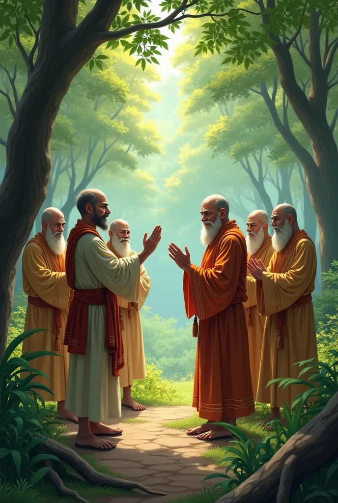 One story teller met a gang of bramhana panditas in a forest,he salute with his two hands to their panditas