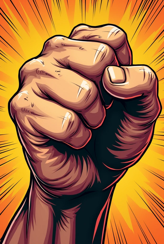 Fisted hand in comic style