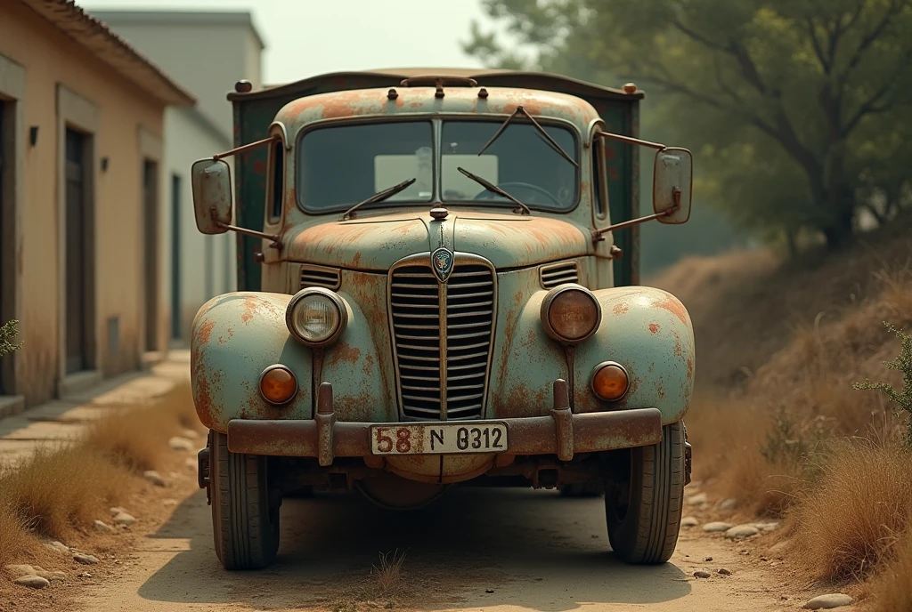 Alfa romeo'Old truck、Shallow depth of field、(masterpiece:1.3) (最high quality:1.2) (high quality:1.1)、Cinematic Light, ((Cinema Lighting),(Natural light),(High level of artistry),(artistic),(Genuineと見分けがつかない品質),RAW Photos,Genuine,Genuine,High resolution,RAW Photos,masterpiece, beautiful,