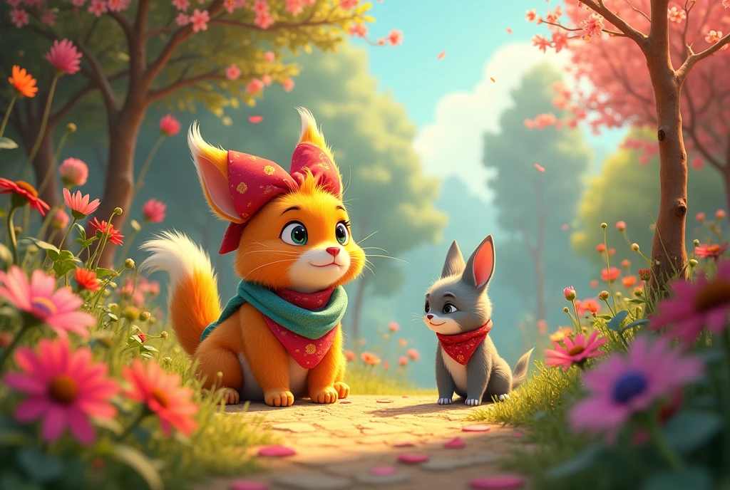 a colorful and whimsical 1024:576 pixels animated YouTube kids picture, digital painting, oil painting effect, vibrant colors, soft lighting, detailed textures, cute and playful characters, warm nostalgic atmosphere, high quality, masterpiece