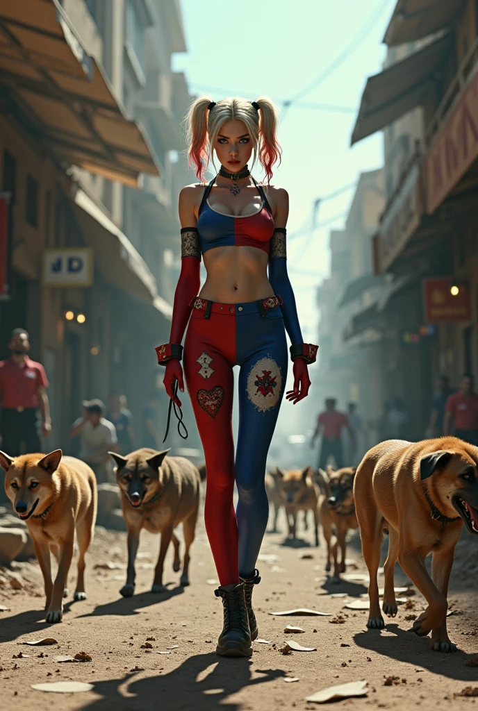 harley Quinn in baghdad With dogs 