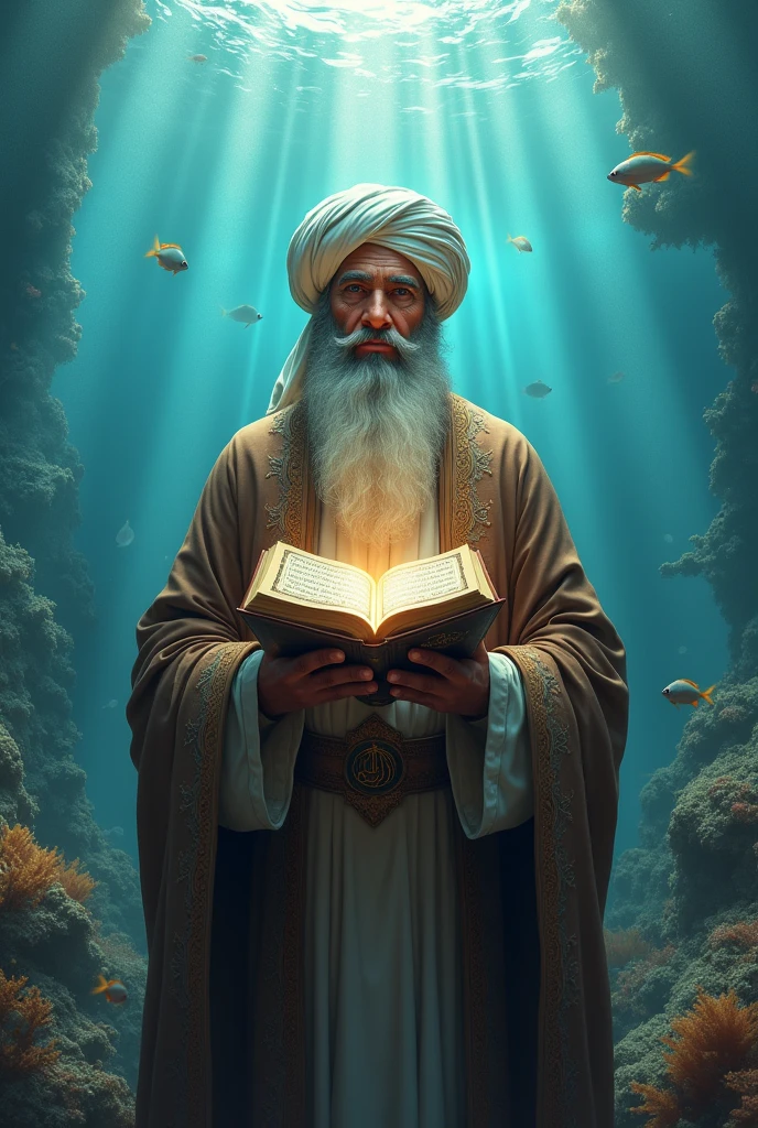 Create a picture for mer muslim cleric
With quran
