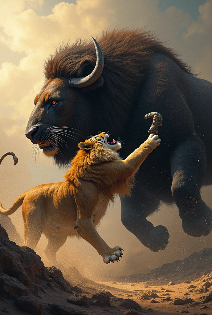 Feature intense action scenes, such as a lion versus a buffalo, a tiger battling a crocodile, or an eagle attacking a snake. Use high-contrast, vibrant images to emphasize the tension