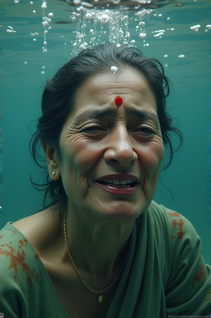 ESheikh Hasina the ex prime minister of Bangladesh crying under the water