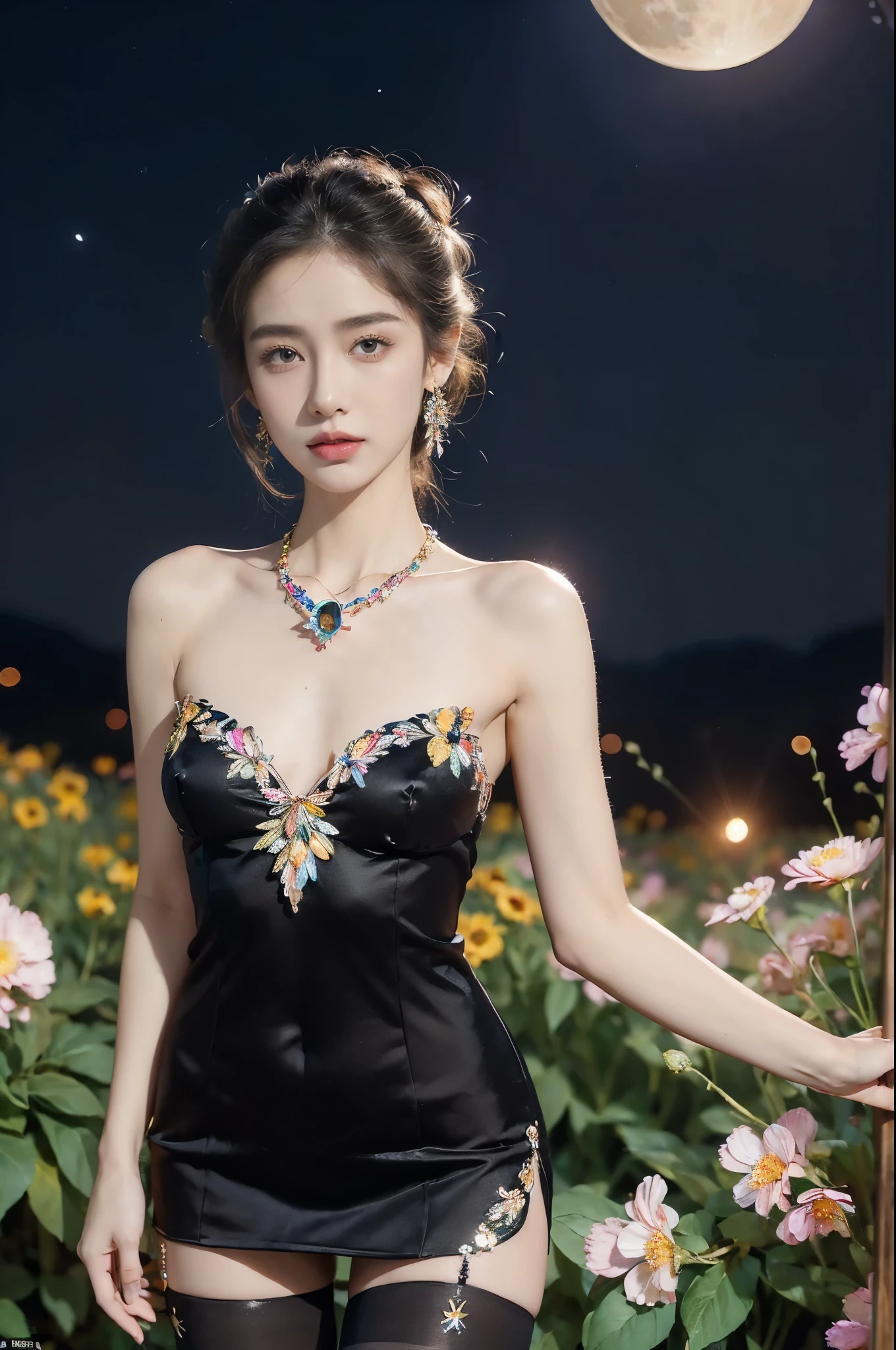 sh33rfl0r4l, long sleeves, black dress, off shoulder, bare shoulders, long dress, see-through, tulle dress,, Beautiful dance dynamics, Long legs , Water play，In the pool，play， ((Flowing long hair))Official Art , Unity8k Wallpaper , Extremely detailed , Visible cleavage, Pretty and beautiful , Sexy long legs, masterpiece , best quality ,Practical, Very detailed illustrations ,Extremely detailed , Intricate details , Extremely complex and detailed , Very detailed 8KCG wallpaper , Caustics .reflection , Ray Tracing , Devil Theme ,nebula ,Dark aura, Network Effects , (1 Girl)Solitary , 小蓝Butterfly , Dozens of monarch butterflies around , (Blue plasma flame , (insect , Butterfly)) 圣光Butterfly天使 , Butterfly翅膀 , Pastel tones in Rococo style ,Light white and light dark red , Incredibly beautiful , Cherry blossoms , Surrealism ,painting , Ethereal , Mixing reality and fantasy elements ,Ray Tracing , Complex patterns , Delicate lines , Perfect your hands, Starry Sky , rich and colorful , Star