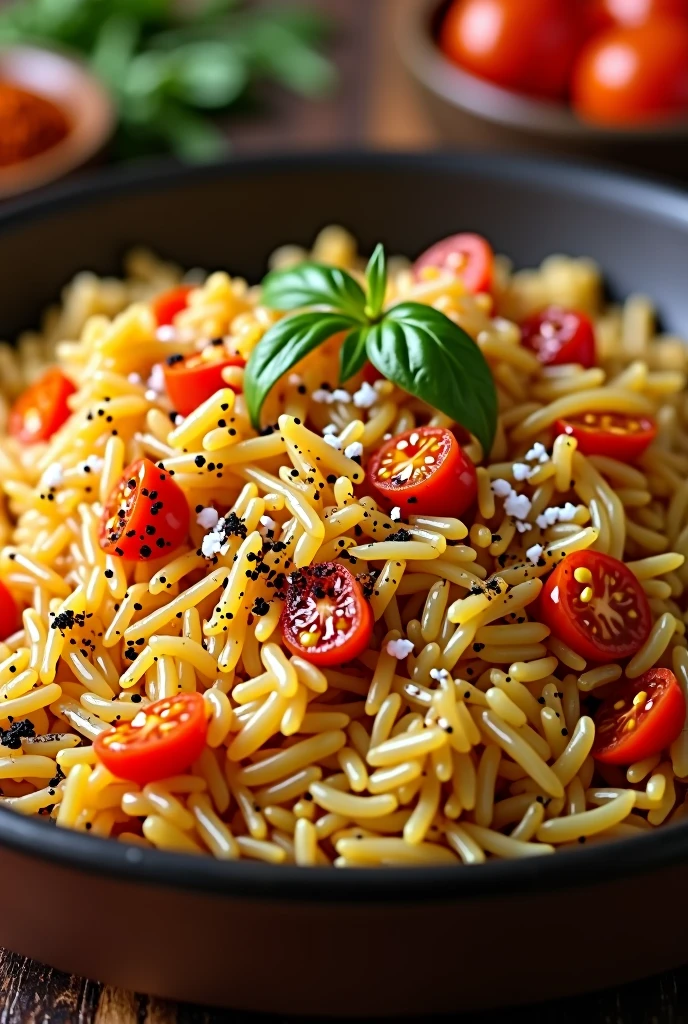 Add in a pan Chopped small pieces of onoin and small chopped pieces of tomato and add salt, black pepper powder red chilli powder now add boiled rice