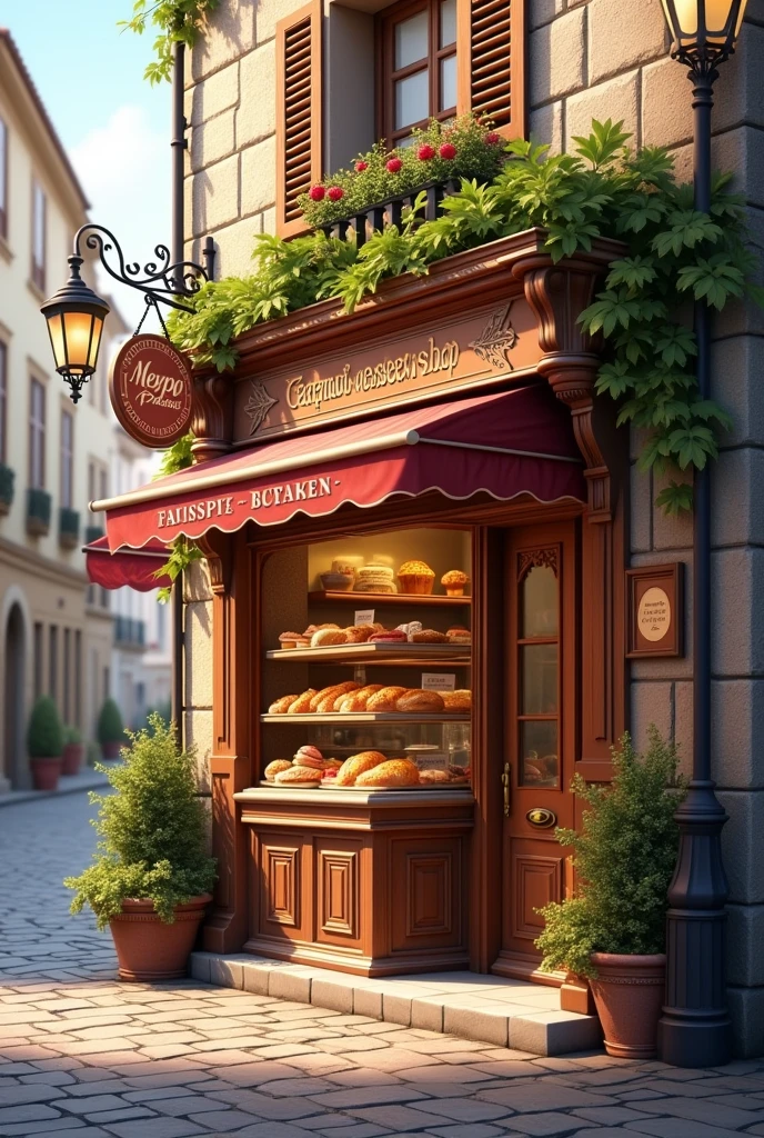 Create a high quality pastry shop webpage background picture. Webpage background picture