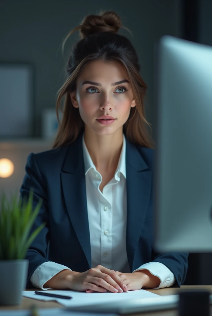 I need a picture of a woman on a computer