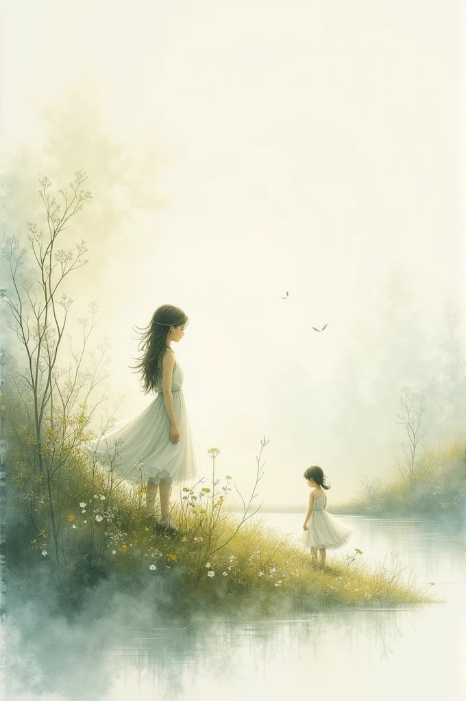 Watercolor or chalk painting 