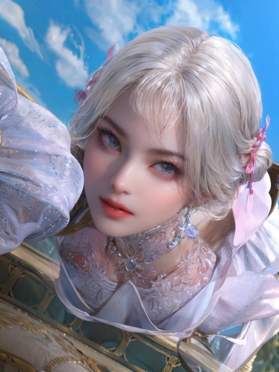 143
(20 year old woman), (surreal), (High level image quality), ((beautiful hairstyle 46)), ((short hair:1.46)), (breasted:1.1), (lipsticks)