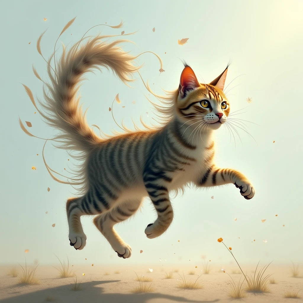 un chat tabby fait avec du vent