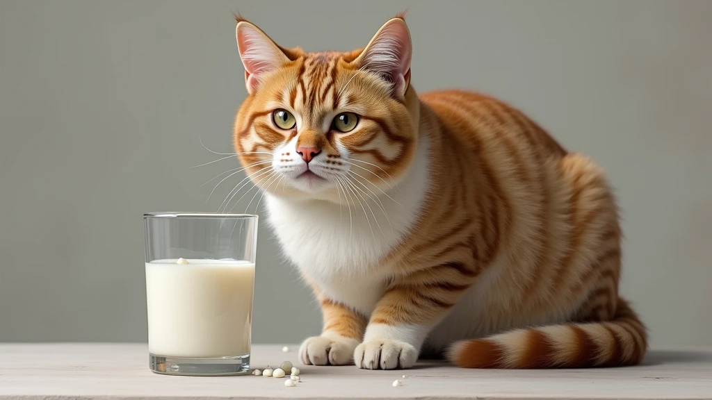 There is a cat sitting next to a glass of milk, Cat drinking milk, Illustration of 1 cat, ultra-realistic representation, ultra-realistic representation, hyper-realistic representation, a cat. realist painting, von Wayne England, realistic representation, hyper realistic representation, portrait, close portrait, Award-winning hyper-realistic, von Lisa Milroy, by Galen Dara