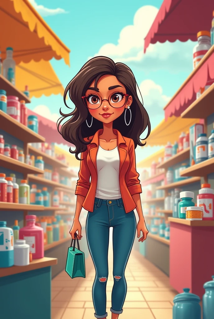 Gumawa ng babaeng cartoon drawing tungkol sa matalinong mamimili na bumubili ng totoong produkto at iniwasan ang pekeng produkto na medicine