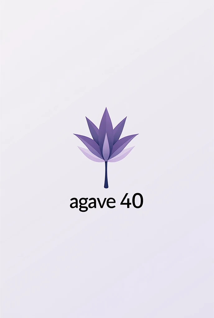 Make me a minimalist logo for a cosmetics brand, based on the agave flower called "Agave 40"
I want colors from the violet range More minimalist