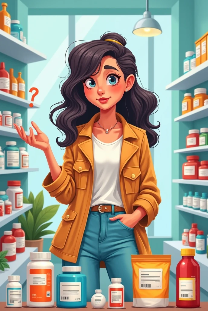Gumawa ng babaeng cartoon drawing tungkol sa matalinong mamimili na bumubili ng totoong medicine na produkto at iniwasan ang pekeng medicine