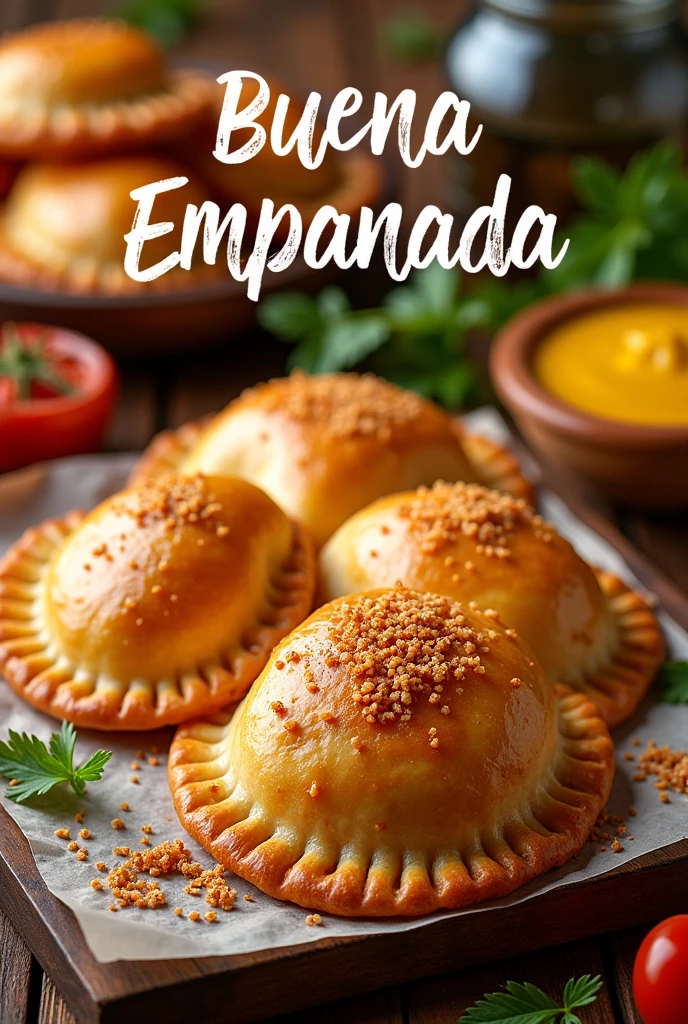 Advertising image of empanada menu for a place called Buena Empanada
