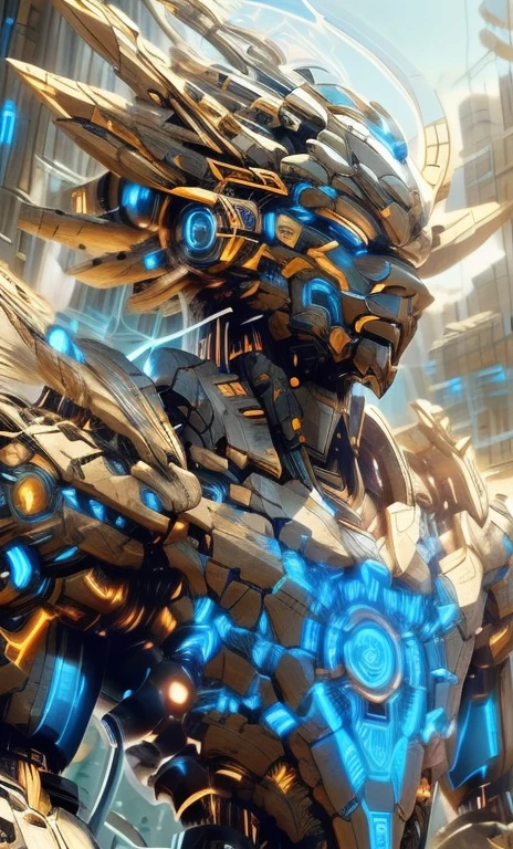 There is a picture。, Anime robot mixed with organic, Mecha style greek god, Portrait of digital shaman, AI Art God King, Cute and exquisite epic robot, Portrait of robot shaman, Simple futuristic robot queen, Highly detailed official artwork, ( ( AI Art God King ) ), Vitruvian Mecha