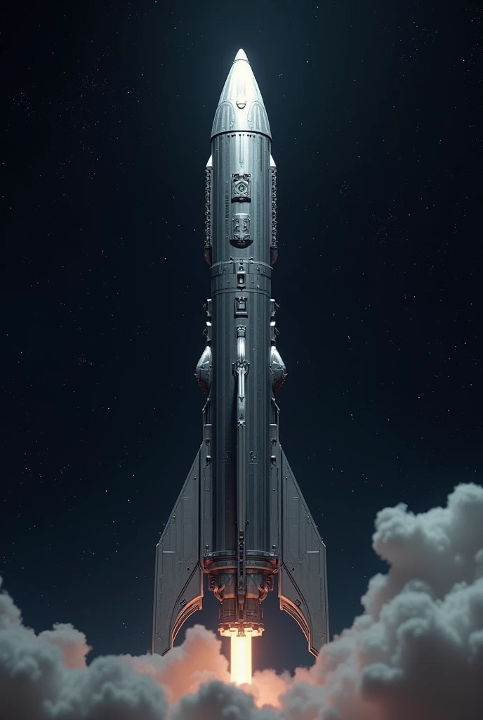 Space rocket with the word ¨HOODTRAPPER¨ written on it 