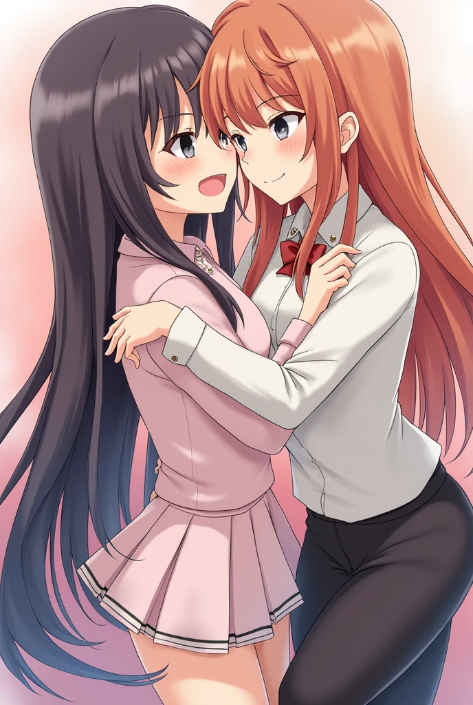 Make me a picture of Mitsuri having sex with two people