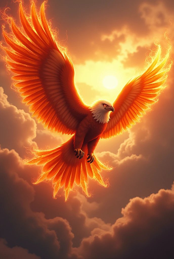 Fire eagle with feather
