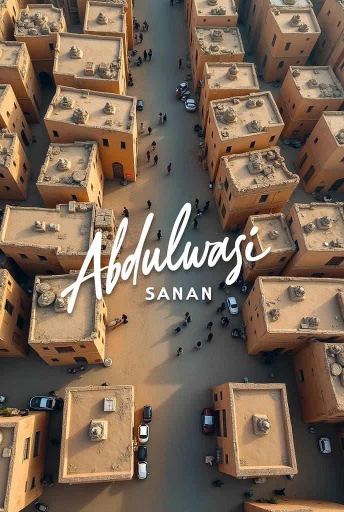Aerial photo of Sana'a with the name Abdulwasi written on it in very clear handwriting