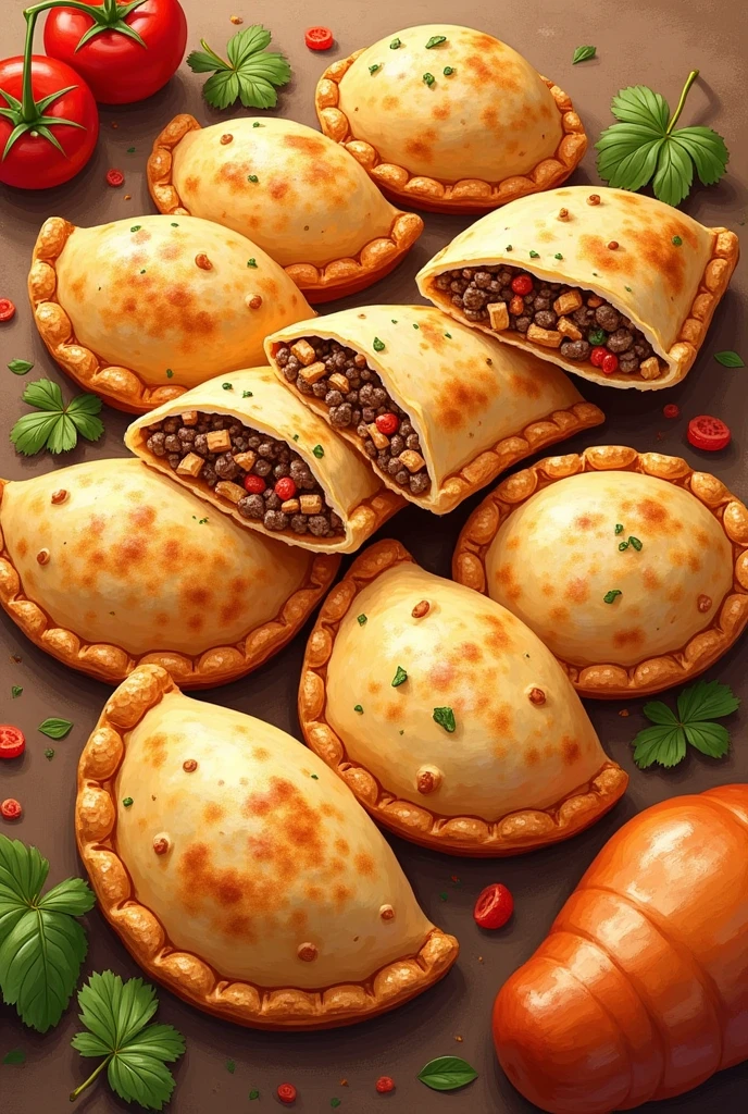 Illustration of empanadas for wallpaper 