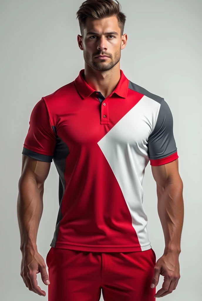 red white gray polo jersey design