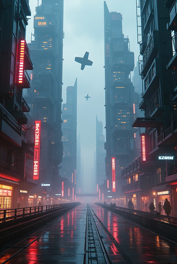 cyberpunk futuristic cityscape, neon lights, towering skyscrapers, flying cars, advanced technology, holographic displays, moody atmosphere, dramatic lighting, strong contrast, vibrant colors, cinematic composition, intricate details, photorealistic, (best quality,8k,highres,masterpiece:1.2),ultra-detailed,(realistic,photorealistic,photo-realistic:1.37),cinematic lighting,dramatic shadows,glowing neon signs,holographic interfaces,advanced machinery,intricate cityscape,retrofuturistic aesthetic