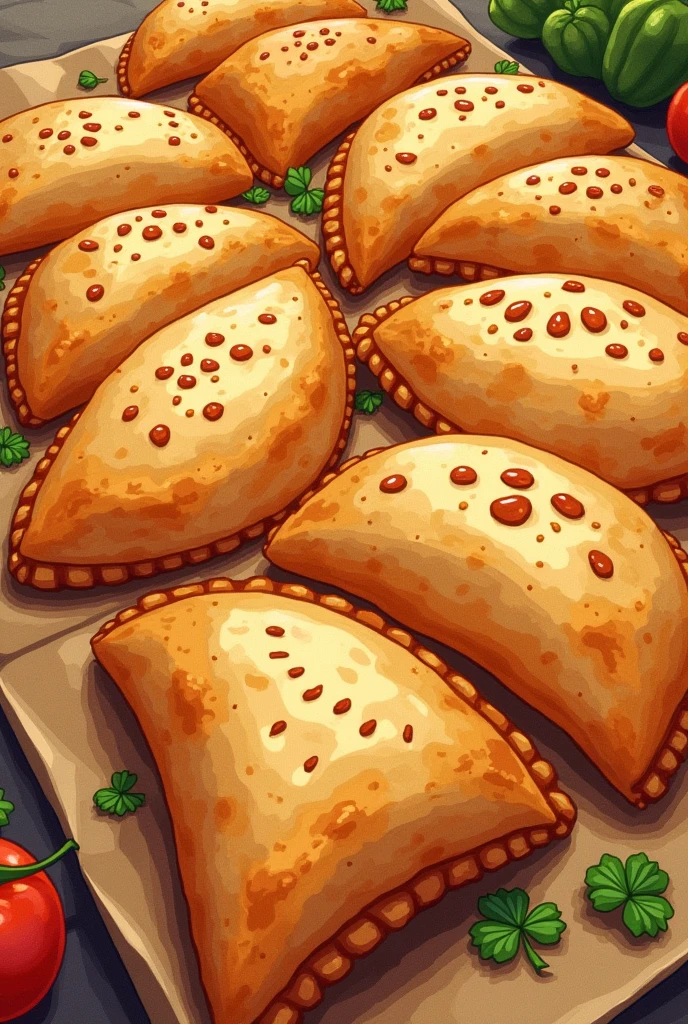 Illustration of empanadas for wallpaper