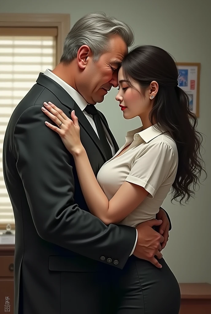 (A beautiful European woman wearing an office lady&#39;s suit is standing in the office)、(tailored jacket:1.4)、(white blouse:1.3)、(Clothes:1.3)、(blonde)、(middle-aged man wearing a suit)、(sexual harassment:1.7)、(full body shot)、(super beautiful)、(super beautiful顔)、(detailed face:1.5)、(worried look:1.6)、(Offices of major German companies:1.1)、(man hugs her chest:1.5)、(man hugs her waist:1.5)、(the man lifts her skirt、I can see her white panties.:1.5)、(At SFW)