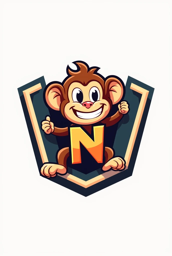 Monkey logo with letter N