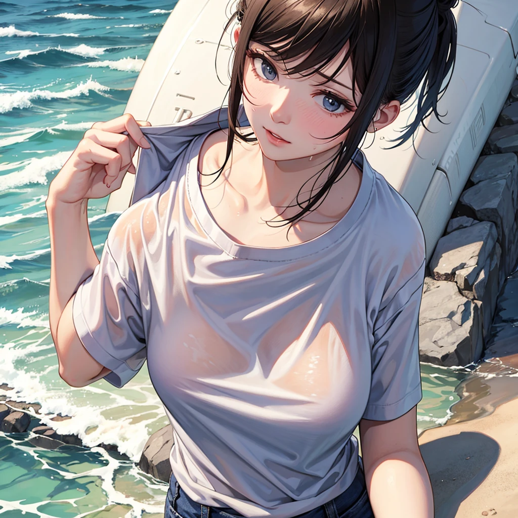 shirt Sweat Get wet beautiful