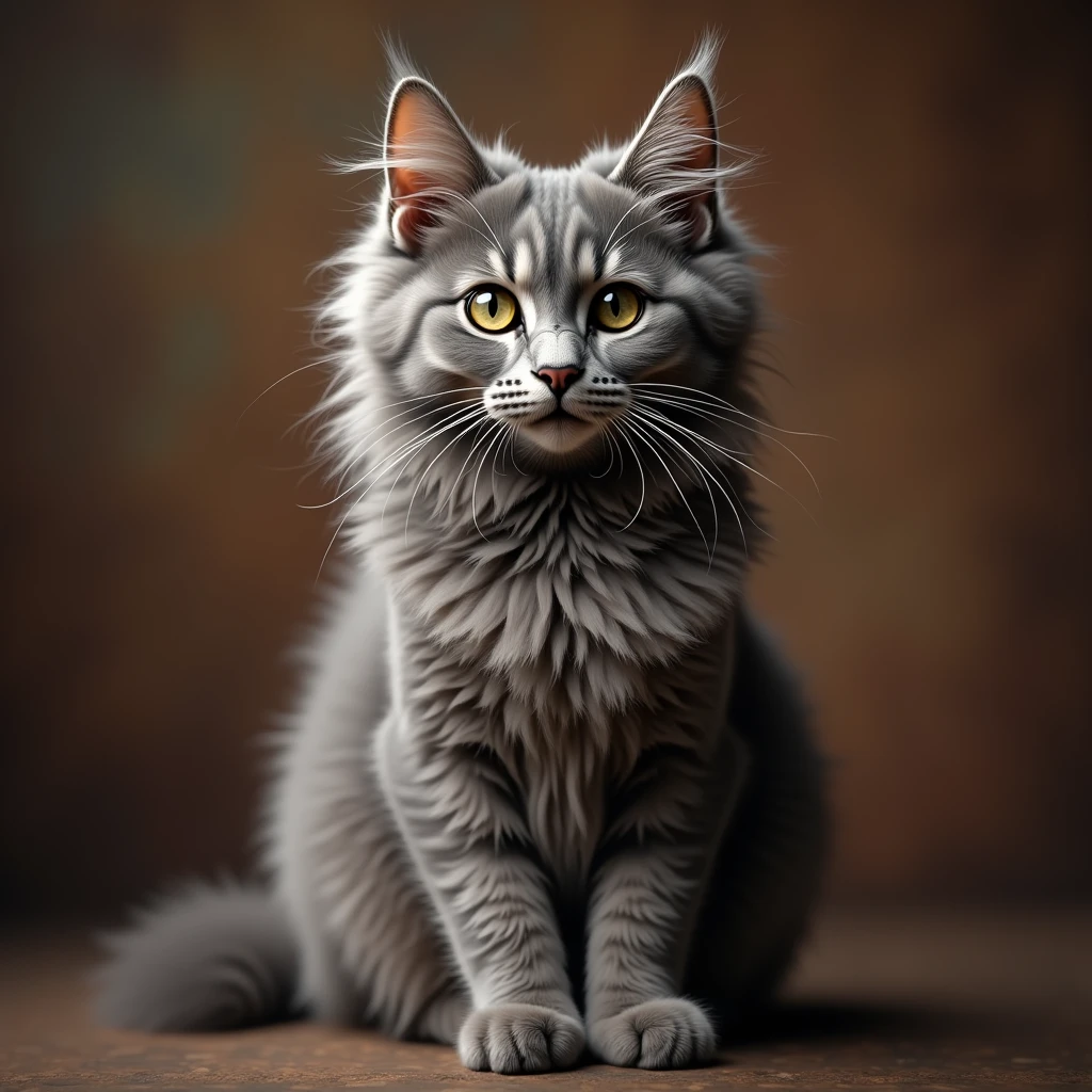 a grey tabby devon rex cat, wind blowing through its fur, detailed fur texture, (best quality,4k,8k,highres,masterpiece:1.2),ultra-detailed,(realistic,photorealistic,photo-realistic:1.37),cat portrait, intricate details, soft lighting, studio lighting,warm color tones,depth of field,finely detailed whiskers,expressive eyes,soft focus,elegant pose