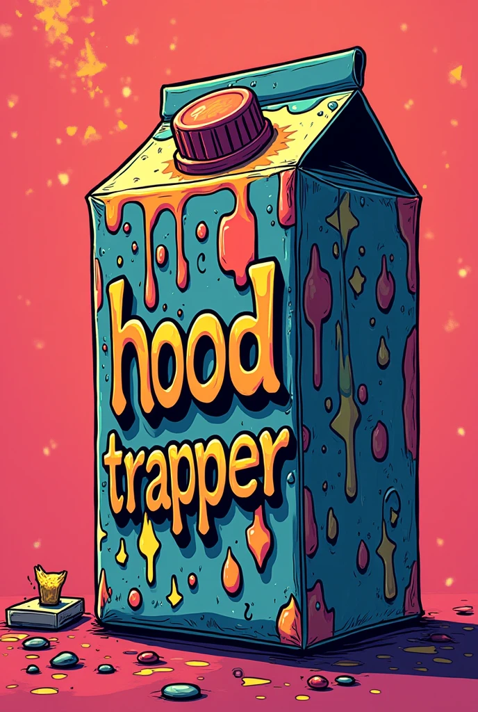juice box with the word &quot;HOODTRAPPER&quot; written on it
