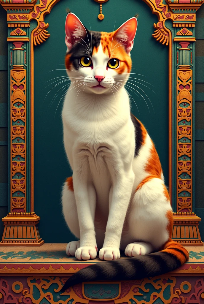 Calico cat represented by the Aztecs
