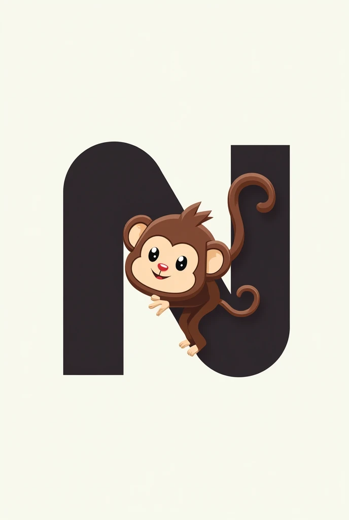 monkey symbol in the letter N logo